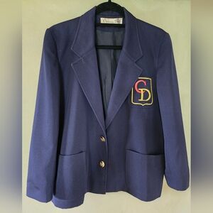 VINTAGE Dior | Dark Blue Blazer with Emblem, Size M